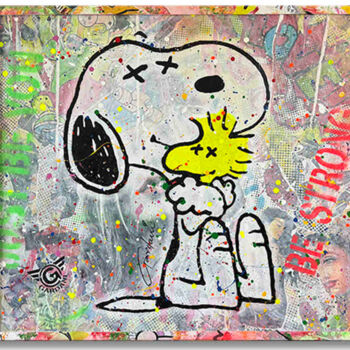 Peinture intitulée "Snoopy a Hug for Yo…" par Gardani, Œuvre d'art originale, Acrylique Monté sur Châssis en bois