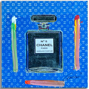 "Chanel Bleu" başlıklı Tablo Gardani tarafından, Orijinal sanat, Akrilik Ahşap Sedye çerçevesi üzerine monte edilmiş