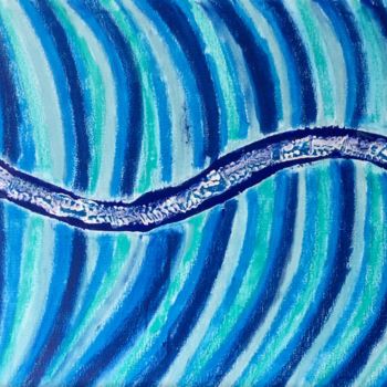 Schilderij getiteld "Serpent à plumes" door Ag Cabanas, Origineel Kunstwerk, Acryl