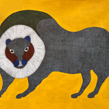 Картина под названием "THE LION 2" - Gariba Singh, Подлинное произведение искусства, Акрил