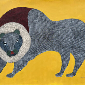 Pittura intitolato "The lion 7" da Gariba Singh, Opera d'arte originale, Acrilico