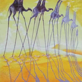 Peinture intitulée "Корабли пустыни" par Garik Kuba, Œuvre d'art originale, Acrylique