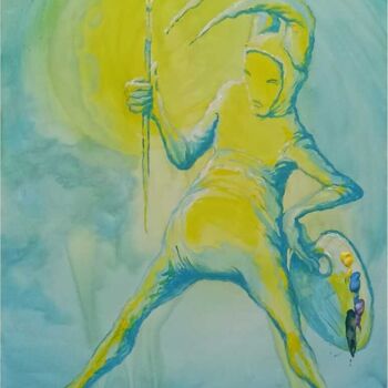Peinture intitulée "Лунный свет" par Garik Kuba, Œuvre d'art originale, Acrylique