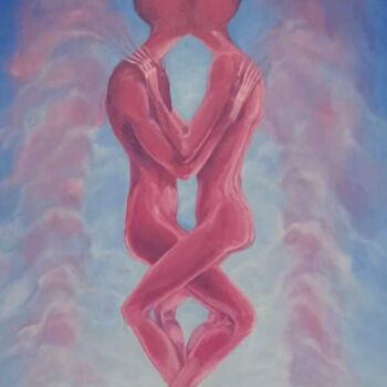 Картина под названием "Парящие в облаках" - Гарик Куба, Подлинное произведение искусства, Акрил