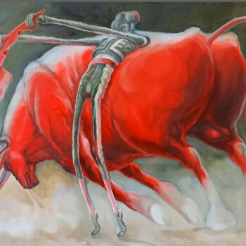 "Color bullfighting" başlıklı Tablo Гарик Куба tarafından, Orijinal sanat, Petrol