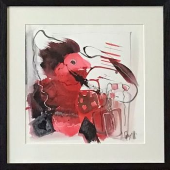 Peinture intitulée "40/40 Le trompettis…" par Nicole Garilli, Œuvre d'art originale, Encre