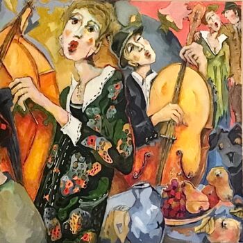 Peinture intitulée "Rendez-vous frugal…" par Nicole Garilli, Œuvre d'art originale, Acrylique Monté sur Châssis en bois