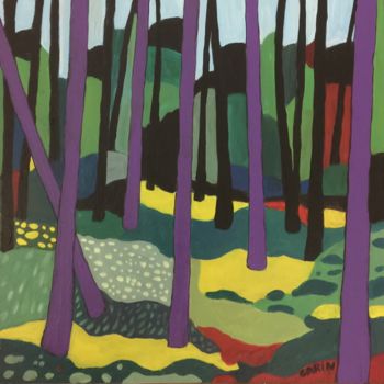 Peinture intitulée "Dans les bois" par Michèle Garin, Œuvre d'art originale, Acrylique