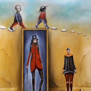 Peinture intitulée "Le petit chapeau mo…" par Garnier-Lafond, Œuvre d'art originale, Huile