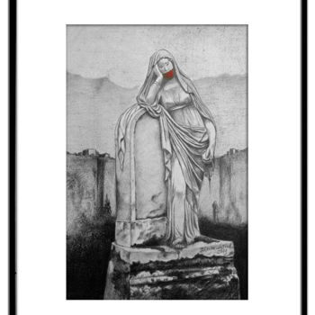 Dessin intitulée "SILENCE À DURÉE IND…" par Garnier-Lafond, Œuvre d'art originale, Crayon