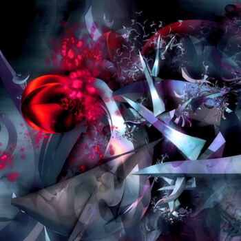 Digitale Kunst mit dem Titel "Space Cherry" von Garrulus Glandarius, Original-Kunstwerk, Digitale Malerei