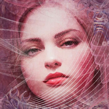 Digitale Kunst mit dem Titel "Behind rosy veils" von Garrulus Glandarius, Original-Kunstwerk, Digitale Malerei
