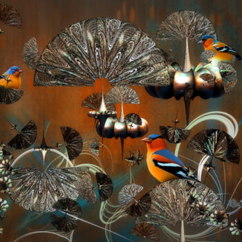 Цифровое искусство под названием "Birds in Fanland" - Garrulus Glandarius, Подлинное произведение искусства, Цифровая живопи…