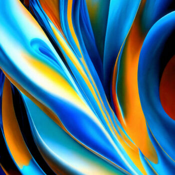 Arts numériques intitulée "Blue and Orange II" par Garrulus Glandarius, Œuvre d'art originale, Peinture numérique