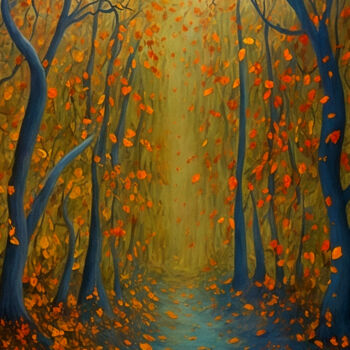Digitale Kunst mit dem Titel "Herbstlandschaft VI…" von Garrulus Glandarius, Original-Kunstwerk, Digitale Malerei