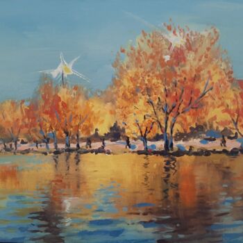 Peinture intitulée "Autumn Landscape 04" par Garry Arzumanyan, Œuvre d'art originale, Huile Monté sur Châssis en bois