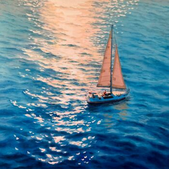 Картина под названием "Seascape 42" - Garry Arzumanyan, Подлинное произведение искусства, Масло Установлен на Деревянная рам…