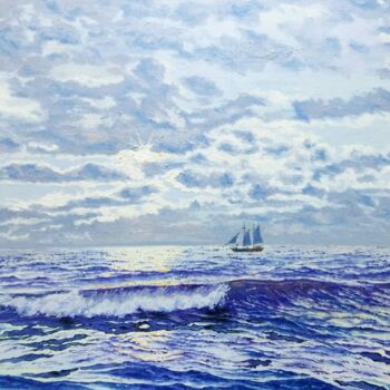 Painting titled "Seascape" by Garry, Original Artwork, Oil