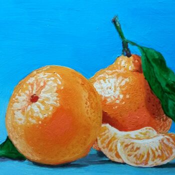 Painting titled "Tangerines" by Garry, Original Artwork, Oil
