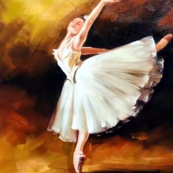 Painting titled "Ballerina 103D" by Garvin Ree, Original Artwork, Oil Mounted on Wood Stretcher frame