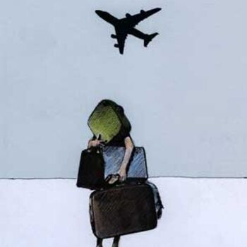 Pintura intitulada "Excess Baggage" por Gary Waters, Obras de arte originais