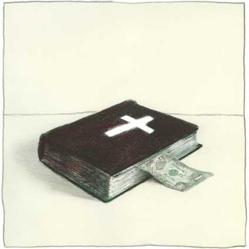 Malarstwo zatytułowany „Money and Religion” autorstwa Gary Waters, Oryginalna praca