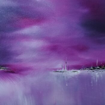 Peinture intitulée "Purple" par Gas, Œuvre d'art originale, Huile