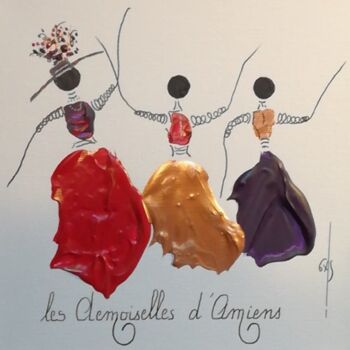 Pintura intitulada "Les Demoiselles d'A…" por Gas, Obras de arte originais, Acrílico