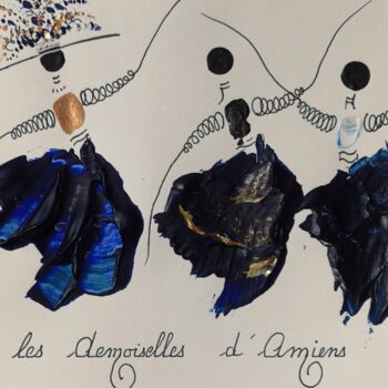 Картина под названием "Les Demoiselles d'A…" - Gas, Подлинное произведение искусства, Акрил