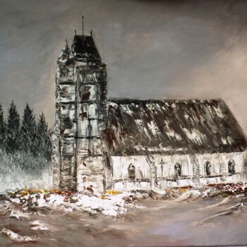 Peinture intitulée "" L'Eglise de Berne…" par Gas, Œuvre d'art originale, Huile