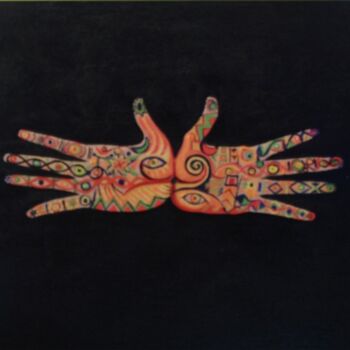 Pittura intitolato "mani DNA" da Gaspare Lombardo, Opera d'arte originale