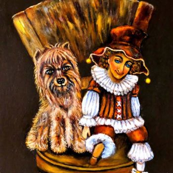 Painting titled "Two Friends" by Gasparian, Original Artwork, Oil