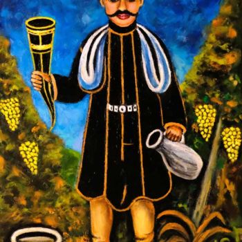 Painting titled "Prince with the hor…" by Gasparian, Original Artwork, Oil