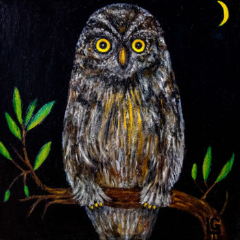 Peinture intitulée "La Nuit" par Gasparian, Œuvre d'art originale, Huile