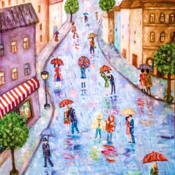 Pittura intitolato "Colours of the Rain" da Gasparian, Opera d'arte originale, Olio