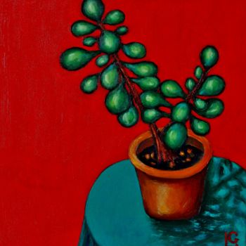 Painting titled "LuckyPlant" by Gasparian, Original Artwork
