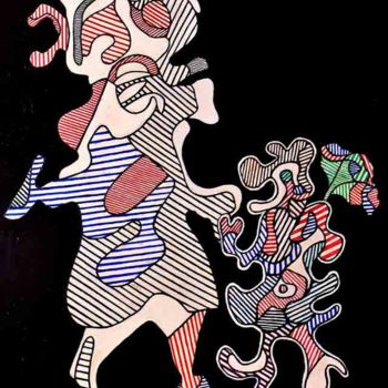 Peinture intitulée "Les Promenades avec…" par Gasparian, Œuvre d'art originale, Huile