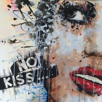 Painting titled "NO KISS" by Gato, Original Artwork, Acrylic