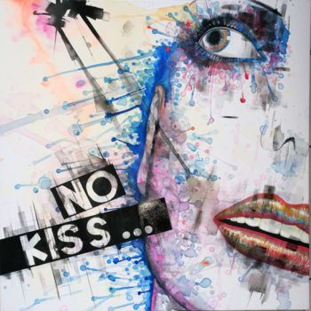 Painting titled "Vanessa no kiss" by Gato, Original Artwork