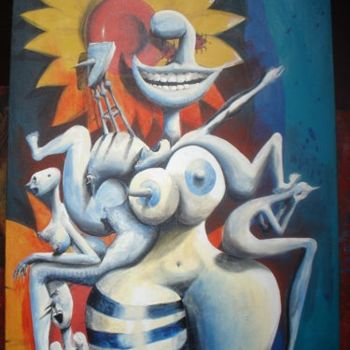 Painting titled "zafo y sus discipul…" by Alejandro Maass, Original Artwork