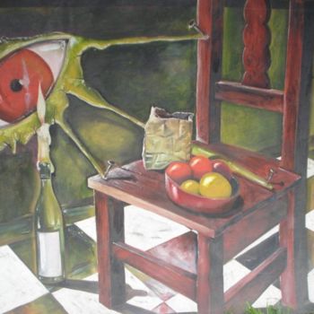 Painting titled "Ojo rojo" by Alejandro Maass, Original Artwork