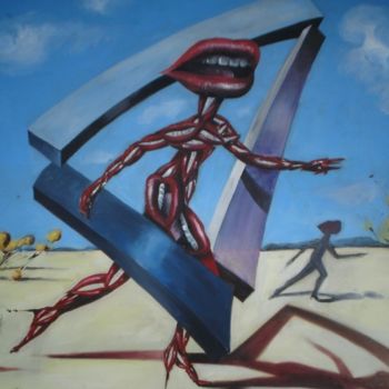 Painting titled "bocas caminando" by Alejandro Maass, Original Artwork