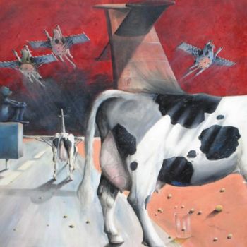 Painting titled "El dia que las vaca…" by Alejandro Maass, Original Artwork