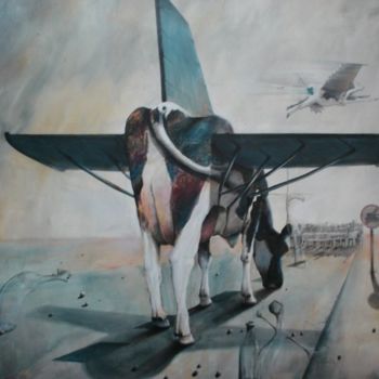 Painting titled "El dia que las vaca…" by Alejandro Maass, Original Artwork