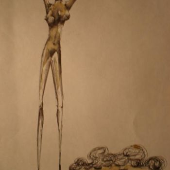 Dibujo titulada "Sally la lunga" por Alejandro Maass, Obra de arte original