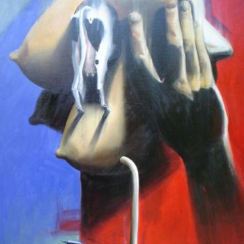 Painting titled "Vaca entrando en ca…" by Alejandro Maass, Original Artwork