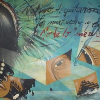 Painting titled "El aborigen" by Alejandro Maass, Original Artwork