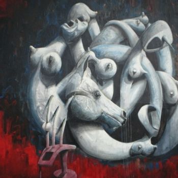 Painting titled "Zafo y sus discipul…" by Alejandro Maass, Original Artwork