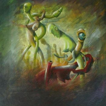 Pintura titulada "Seres 5" por Alejandro Maass, Obra de arte original