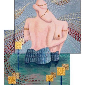 Pittura intitolato "L'abbraccio.jpg" da Gaen, Opera d'arte originale, Acrilico